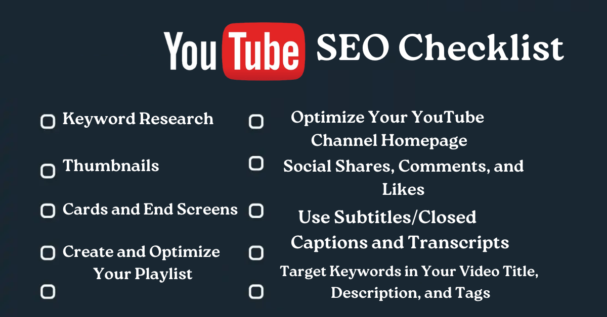 YouTube SEO Checklist